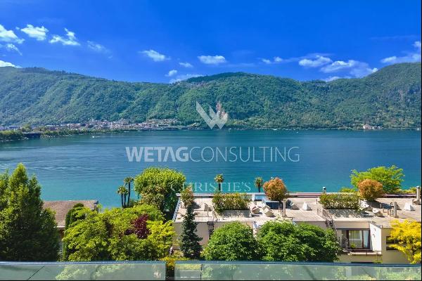 Modern penthouse with large terrace & enchanting lake view for sale in Lugano - Bissone
