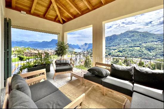 Bencistà Residence: elegant duplex penthouse apartment for sale in Montagnola with a view