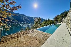 Vico Morcote: for sale modern villa in a residential complex with a garden & a 180° view 