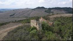 The Ancient Watch Tower in Asciano, Siena, Tuscany