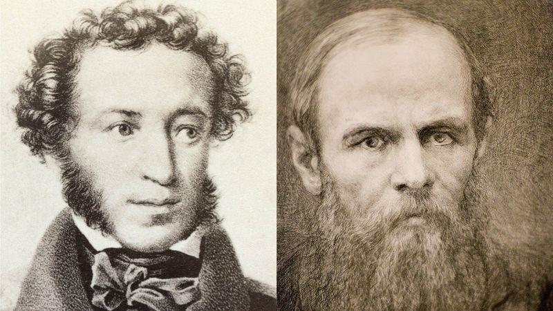 Both Pushkin (left) and Dostoevsky (right) lived in St Petersburg 