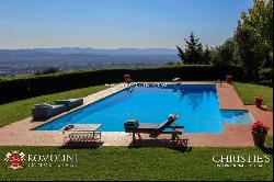 TUSCANY: LUXURY VILLA WITH PANORAMIC VIEW AND TENNIS COURT FOR SALE, AREZZO, POOL, OLIVE 