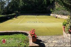 TUSCANY: LUXURY VILLA WITH PANORAMIC VIEW AND TENNIS COURT FOR SALE, AREZZO, POOL, OLIVE 