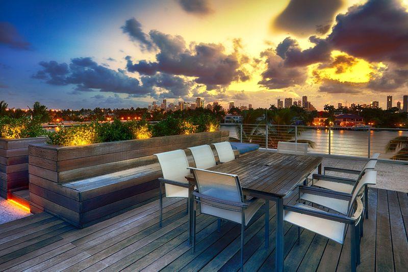 Rooftop Terrace Dining at Sunset