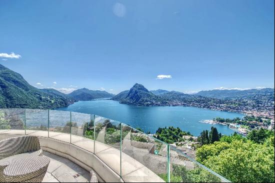 Luxury duplex-penthouse in Aldesago with wonderful Lake Lugano view