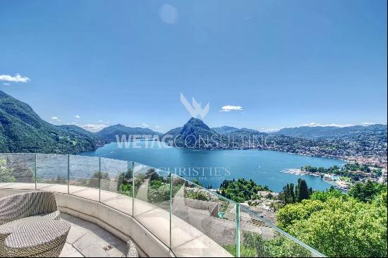 Luxury duplex-penthouse in Aldesago with wonderful Lake Lugano view