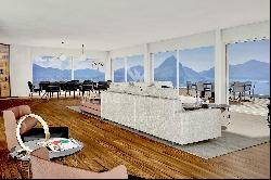 Lugano-Aldesago: wonderful 4-bedrooms apartment for sale with garden & Lake Lugano view