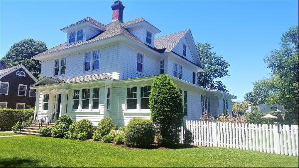 PERFECTLY RESTORED SOUTHAMPTON VILLAGE MANSE.This three-story, eight-bedroom, seven and on