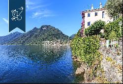 Magnificent villa with private beach and dock for sale on the shores of Lake Como