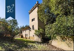 Luxury villa with small castle and olive grove for sale near Florence