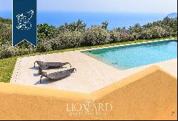 New designer estate with a wonderful enchanting pool with sea view by the Ligurian Riviera