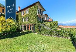 Finely-renovated old luxury estate in a panoramic position on Piedmont's shore of Lake Mag