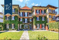 Finely-renovated old luxury estate in a panoramic position on Piedmont's shore of Lake Mag