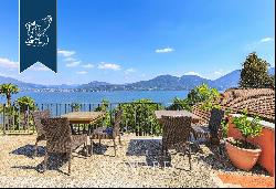 Finely-renovated old luxury estate in a panoramic position on Piedmont's shore of Lake Mag