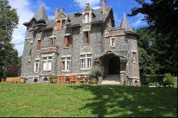Exceptional chateau, built around 1900, 9 bedrooms, 5 baths, idyllic wooded park, pastures