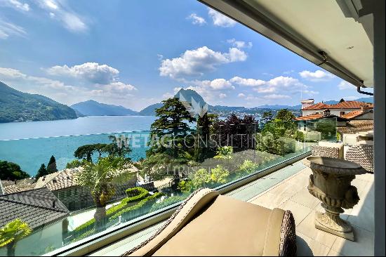 Magnificent penthouse apartment with swimming pool & breathtaking lake view for sale in C