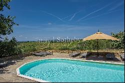 Panoramic agriturismo producing organic olive oil of Chianti