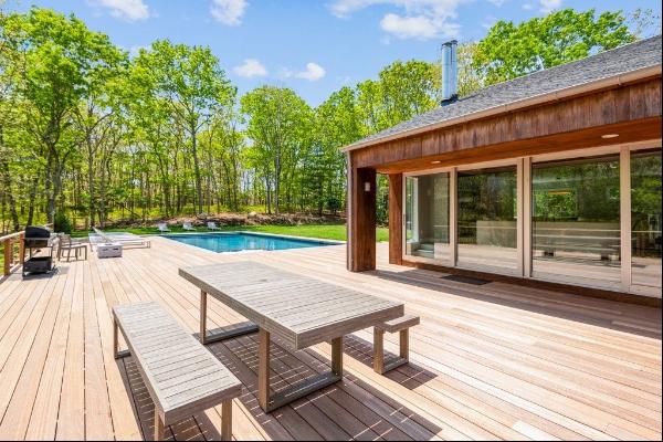 This modernized contemporary comes with a few extras! Brand-new 60 ft heated Gunite pool w
