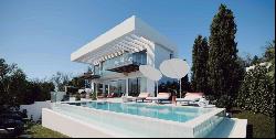 Off-plan contemporary designer villa with sea views in El Parais, Estepona 29680