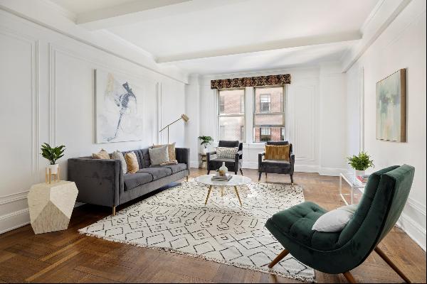 Classic five home in a premium UWS co-op dripping with pre-war detail.    Immediately upon