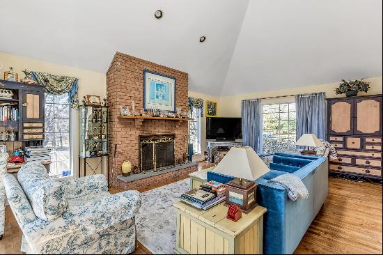 This Westhampton home is fully-furnished in French Country decor. Golf themes abound inclu