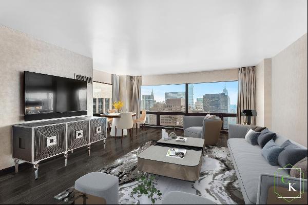 Situated just 2 blocks from Central Park on the 59th floor of a white-glove, full-service 