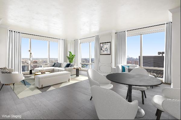 Breathtaking East River and city views abound from this spacious 3 bedroom, 3.5 bath resid