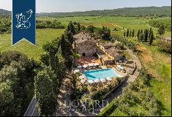 Luxury relais for sale on the sweet rolling hills between Siena and San Gimignano