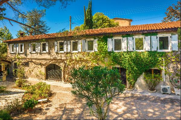 Traditional Bastide for sale in Grasse with a guest house and mature gardens