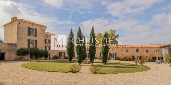 Spectactular Chateau with 79 acres of meadows, & hobby vineyard close to Bazas