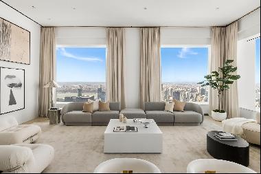 Occupying the entire western half of the 66th floor, this 4,019 square foot residence at t