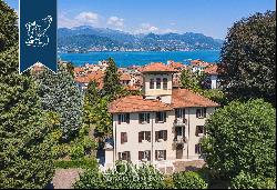 Elegant villa with a typical turret along Piedmont's shores of Lake Maggiore