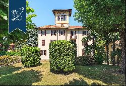 Elegant villa with a typical turret along Piedmont's shores of Lake Maggiore