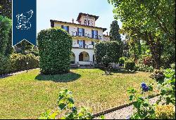 Elegant villa with a typical turret along Piedmont's shores of Lake Maggiore