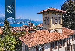 Elegant villa with a typical turret along Piedmont's shores of Lake Maggiore