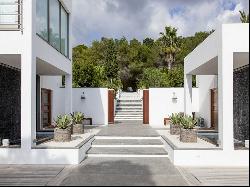 Modern villa with sea view for vacation rental near Ibiza Town.