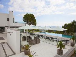 Modern villa with sea view for vacation rental near Ibiza Town.