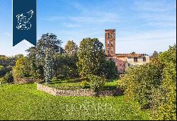 Between Italy and Switzerland: historical estate for sale with a villa, a tower, an outbui