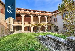 Between Italy and Switzerland: historical estate for sale with a villa, a tower, an outbui