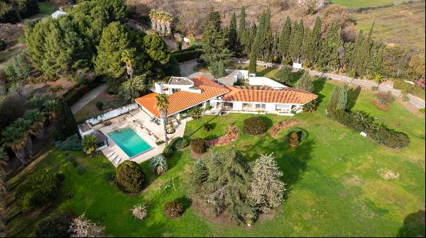 Architect's house with swimming pool and guardian’s house, tree-lined grounds