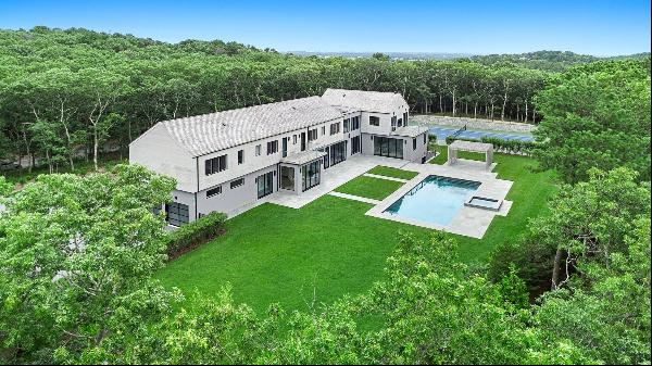 NEW LUXURY MODERN ESTATE WITH TENNIS ON 6 ACRES
