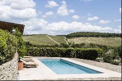 Villa Wisteria, nestled in 50 acres of vineyards and woodlands in Chianti