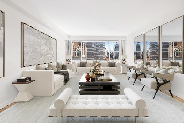 HIGH FLOOR SUTTON PLACE 5 ROOM Welcome to Apartment 18F, a timeless 5 room, 2 bed/2.5 bath