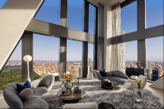 An oasis above the clouds, this one-of-a-kind duplex penthouse comprises the entire 76t