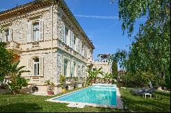 Nice Cimiez : Belle-Epoque Mansion garden & pool, panoramic view