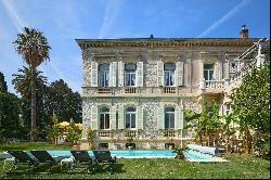 Nice Cimiez : Belle-Epoque Mansion garden & pool, panoramic view