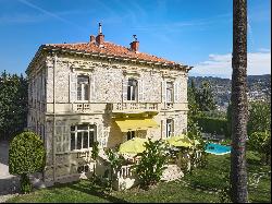 Nice Cimiez : Belle-Epoque Mansion garden & pool, panoramic view