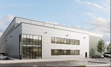 High bay warehouse with offices (57,543 sq. ft) situated on 3 acres. High profile unit wit