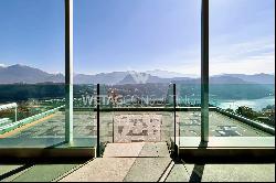 For sale in Vernate prestigious apartment with spectacular views of Lake Lugano