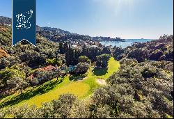 Residential complex surrounded by the olive trees that are typical of Ligurian landscapes 